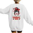 Loud And Proud Baseball Mom Messy Bun Leopard Mother Day Women's Sweatshirt Back Print Loud And Proud Baseball Mom Messy Bun Leopard Mother Day Women's Sweatshirt Back Print
