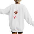 Mom Of Ballers USA Flag Football Baseball Mom Women's Sweatshirt Back Print Mom Of Ballers USA Flag Football Baseball Mom Women's Sweatshirt Back Print