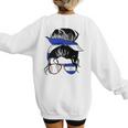 Nicaraguan Baseball Mom Nicaragua Flag Baseball Girl Women's Sweatshirt Back Print