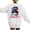 Puerto Rico Baseball Mom Messy Bun Boricua Women's Sweatshirt Back Print