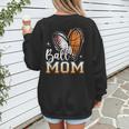Ball Mom Heart Basketball Baseball Mom Women's Sweatshirt Back Print Ball Mom Heart Basketball Baseball Mom Women's Sweatshirt Back Print