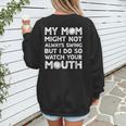 Baseball Mom Swing Watch Mouth Baseball Boy Women's Sweatshirt Back Print