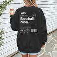 Baseball Mom Graphic Tees For Women Women's Sweatshirt Back Print Baseball Mom Graphic Tees For Women Women's Sweatshirt Back Print