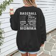 Baseball Momma Mom USA Flag 4th Of July Women's Sweatshirt Back Print Baseball Momma Mom USA Flag 4th Of July Women's Sweatshirt Back Print