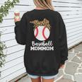 Baseball MomMom Baseball Player Leopard Mom Mom Women's Sweatshirt Back Print Baseball MomMom Baseball Player Leopard Mom Mom Women's Sweatshirt Back Print