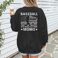 Baseball Momo Mom USA Flag 4th Of July Women's Sweatshirt Back Print Baseball Momo Mom USA Flag 4th Of July Women's Sweatshirt Back Print