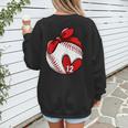 Custom Baseball Mom Number 12 Heart For Mom Mommy Women's Sweatshirt Back Print