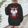 Cute Baseball Mom Out Of Your League Mommy Sports Players Women's Sweatshirt Back Print