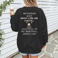 Mothering Boys Messy Loud Chaotic Baseball Mom Women's Sweatshirt Back Print Mothering Boys Messy Loud Chaotic Baseball Mom Women's Sweatshirt Back Print