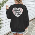 Retro My Heart Is On That Field Baseball Mom Mother's Day Women's Sweatshirt Back Print