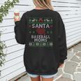 Santa Loves Baseball Moms Ugly Christmas Women's Sweatshirt Back Print Santa Loves Baseball Moms Ugly Christmas Women's Sweatshirt Back Print