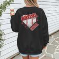Warriors Home Plate Baseball Sports Baseball Mom Women's Sweatshirt Back Print Warriors Home Plate Baseball Sports Baseball Mom Women's Sweatshirt Back Print