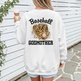 Baseball Godmother Leopard Heart Baseball Mom Game Day Women's Sweatshirt Back Print
