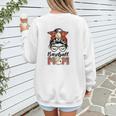 Baseball Mom Game Day Messy Bun Leopard Mother's Day Women's Sweatshirt Back Print Baseball Mom Game Day Messy Bun Leopard Mother's Day Women's Sweatshirt Back Print