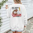 Baseball Mom Hot Mess Always Stressed Baseball Mama Women's Sweatshirt Back Print