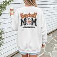 Baseball Mom Orange Varsity Baseball Mama Cute Mother's Day Women's Sweatshirt Back Print