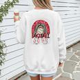 Baseball Mom Rainbow Boho Mommy Premium Women's Sweatshirt Back Print