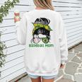 Brazil Baseball Mom Messy Bun Women's Sweatshirt Back Print