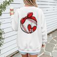 Custom Baseball Mom Number 25 Heart For Mom Mommy Raglan Baseball Tee Women's Sweatshirt Back Print