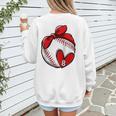 Custom Baseball Mom Number 8 Heart For Mom Mommy Raglan Baseball Tee Women's Sweatshirt Back Print