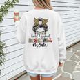 Loud And Proud Baseball Mom Messy Bun Leopard Baseball Mom Women's Sweatshirt Back Print Loud And Proud Baseball Mom Messy Bun Leopard Baseball Mom Women's Sweatshirt Back Print