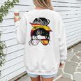 Spanish Baseball Mom Messy Bun Spain Baseball Girl Women's Sweatshirt Back Print Spanish Baseball Mom Messy Bun Spain Baseball Girl Women's Sweatshirt Back Print
