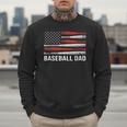 Baseball Dad Father's Day US Flag Baseball Men Sweatshirt