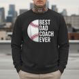 Best Baseball Dad Coach Ever Retro Father Baseball Coach Dad Men Sweatshirt