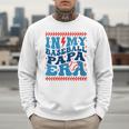 In My Baseball Papa Era Groovy Baseball Dad Family Matching Men Sweatshirt