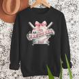 Baseball Dad With Coquette Cute Bow Sport Season Men Sweatshirt