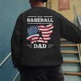Baseball DAD American Flag Patriotic Father's Day Men's Sweatshirt Back Print