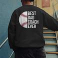Best Baseball Dad Coach Ever Retro Father Baseball Coach Dad Men's Sweatshirt Back Print Best Baseball Dad Coach Ever Retro Father Baseball Coach Dad Men's Sweatshirt Back Print