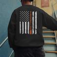 Retro Baseball Dad American Flag Father's Day 4th Of July Men's Sweatshirt Back Print