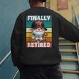 Retro Baseball Retirement Gnome Baseball Dad Finally Retired Men's Sweatshirt Back Print