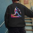 Tie Dye Baseball Dad Fathers Day Men's Sweatshirt Back Print Tie Dye Baseball Dad Fathers Day Men's Sweatshirt Back Print