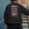 Vintage USA Flag Baseball Player Proud Baseball Dad Men's Sweatshirt Back Print Vintage USA Flag Baseball Player Proud Baseball Dad Men's Sweatshirt Back Print