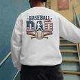 Patriotic Baseball Dad USA Flag American 4th Of July Men's Sweatshirt Back Print Patriotic Baseball Dad USA Flag American 4th Of July Men's Sweatshirt Back Print