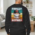 Retro Baseball Retirement Gnome Baseball Dad Finally Retired Men's Sweatshirt Back Print