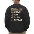 Baseball Dad Drive Pay Clap Repeat Father's Day Men's Sweatshirt Back Print Baseball Dad Drive Pay Clap Repeat Father's Day Men's Sweatshirt Back Print