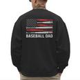 Baseball Dad Father's Day US Flag Baseball Men's Sweatshirt Back Print