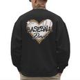 Baseball Dad Leopard Heart Baseball Lover Men's Sweatshirt Back Print