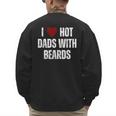 I Love Hot Baseball Dads With Beards Red Hearts Men's Sweatshirt Back Print