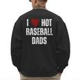 I Love Hot Baseball Dads Red Hearts Men's Sweatshirt Back Print