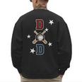 Patriotic Baseball Dad Father's Day Red Blue Star Men's Sweatshirt Back Print Patriotic Baseball Dad Father's Day Red Blue Star Men's Sweatshirt Back Print