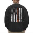 Retro Baseball Dad American Flag Father's Day 4th Of July Men's Sweatshirt Back Print