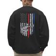 Vintage Baseball US Flag Tee Baseball Dad Player Coach Men's Sweatshirt Back Print