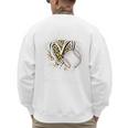 Father Of The Birthday Girl Baseball Dad Leopard Heart Premium Tri-Blend Men's Sweatshirt Back Print