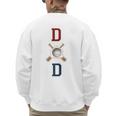 Patriotic Baseball Dad Father's Day Red Blue Star Premium Men's Sweatshirt Back Print