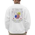 Softball Dad Like A Baseball Dad 4th Of July USA Retro Flag Premium Men's Sweatshirt Back Print