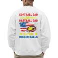 Softball Dad Like A Baseball Dad But With Bigger Balls Premium Men's Sweatshirt Back Print